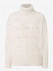 More & More Golf w kolorze kremowym rozmiar: 40. Brązowe golfy damskie MORE & MORE, bez wzorów, ze splotem, bez ramiączek. Za 104.39 zł.