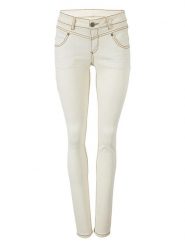 Heine Dżinsy - Skinny fit - w kolorze kremowym rozmiar: 44. Brązowe jeansy damskie Heine. Za 109.78 zł.