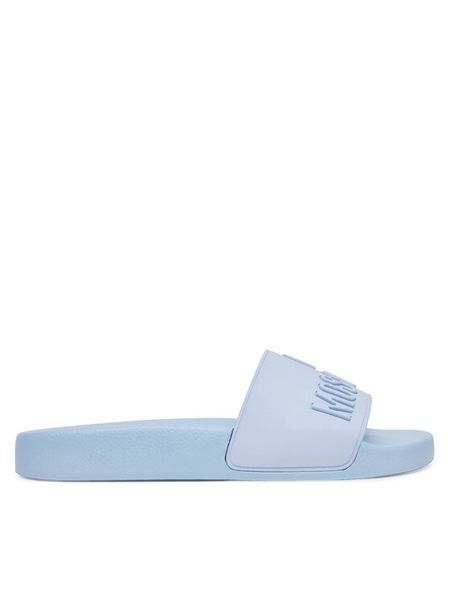 LOVE MOSCHINO Klapki JA28052G0MI15712 Niebieski. Niebieskie klapki damskie Love Moschino, bez wzorów, z syntetyku, bez obcasa. Za 379.99 zł.