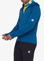 Bluza polarowa z kapturem Mammut Taiss ML Hooded Jacket. Niebieskie bluzy z kapturem męskie Mammut, m, z elastanu. Za 703.99 zł.