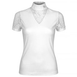 Koszulka konkursowa jeździecka damska EQUESTRIAN QUEEN Eloise 26SS. Białe t-shirty damskie EQUESTRIAN QUEEN, l, bez wzorów, z elastanu, bez kołnierzyka. Za 185.99 zł.