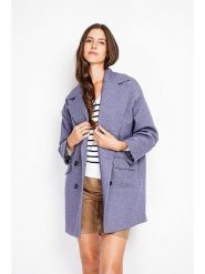 ASSUILI Płaszcz przejściowy w kolorze lawendowym rozmiar: 36. Różowe płaszcze damskie Assuili, bez wzorów, z wełny, klasyczne. Za 304.56 zł.