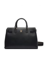 Tommy Hilfiger Torebka Th Joy Satchel AW0AW19067 Czarny. Czarne torebki klasyczne damskie Tommy Hilfiger, bez wzorów, ze skóry, bez dodatków. Za 649.99 zł.