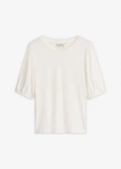 T-shirt z miękkiej mieszanki wiskozy. Białe t-shirty damskie bonprix, bez wzorów, z wiskozy, bez kołnierzyka. Za 24.99 zł.