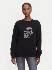 KARL LAGERFELD Bluza A3W20069 Czarny Regular Fit. Czarne bluzy bez kaptura damskie Karl Lagerfeld, m, z bawełny. Za 659.99 zł.
