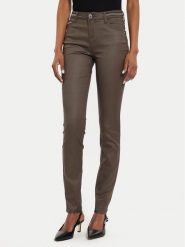 Morgan Spodnie materiałowe 212-PALONA Brązowy Slim Fit. Brązowe spodnie materiałowe damskie Morgan, bez wzorów, z bawełny. Za 209.99 zł.