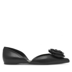 Baleriny Eva Minge. Czarne baleriny damskie Eva Minge, bez wzorów, bez obcasa. Za 319.00 zł.