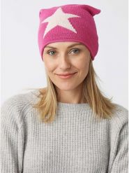 Zwillingsherz Czapka beanie w kolorze różowym rozmiar: onesize. Różowe czapki zimowe damskie Zwillingsherz, z kaszmiru. Za 83.42 zł.