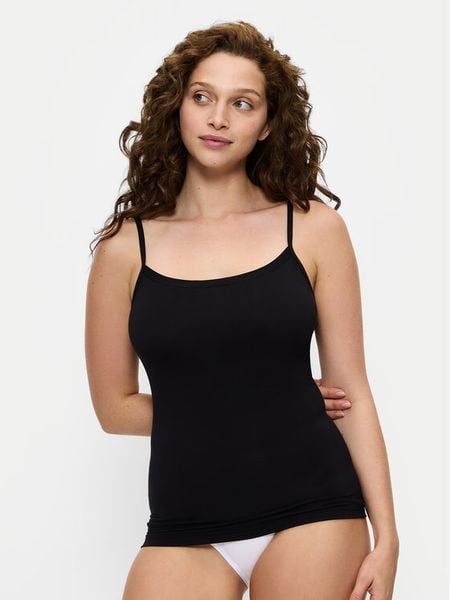 Triumph Top Sense Of Modal 10224795 Czarny Slim Fit. Czarne topy damskie Triumph, xs, bez wzorów, z syntetyku, bez ramiączek. Za 39.00 zł.