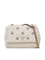 Guess Torebka Everlee HWEG86 79210 Écru. Torebki klasyczne damskie Guess, z aplikacjami, ze skóry, wizytowe, bez kołnierzyka, bez ramiączek. Za 439.99 zł.