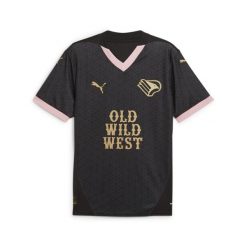 Męska koszulka wyjazdowa Palermo F.C. 24/25 PUMA Black Gold. Czarne t-shirty sportowe męskie Puma, l, z materiału, bez ramiączek, do piłki nożnej. W wyprzedaży za 350.80 zł.