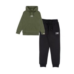 Leone 1947 Vintage-Zimowe szkoleniesanzug zum Überziehen mit Kapuze für Kinder. Czarne spodnie dresowe damskie LEONE 1947 APPAREL, na zimę, bez wzorów, z bawełny. W wyprzedaży za 108.70 zł.