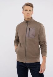 Bawełniana bluza B-HUNT. Brązowe bluzy bez kaptura męskie Volcano, m, z bawełny. Za 179.99 zł.