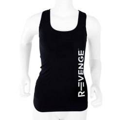 Koszulka bez rękawów techniczna damska techniczna Q-skin, czarna. Czerwone bluzki sportowe damskie R-EVENGE, l, z poliamidu, bez kołnierzyka, bez ramiączek. Za 84.89 zł.