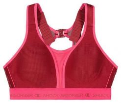 Biustonosz treningowy Shock Absorber Ultimate Run Bra Padded. Czerwone biustonosze sportowe damskie CHAMPION, bez wzorów, z elastanu. Za 199.99 zł.