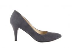 Czółenka Bayla-097 Z6341-205 Szary, Skóra naturalna - 36. Szare czółenka damskie Bayla, bez wzorów, ze skóry, bez obcasa. W wyprzedaży za 89.10 zł.