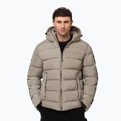 Kurtka zimowa męska Pitbull Airway 4 Padded Hooded. Szare kurtki męskie PITBULL, na zimę, l, bez wzorów, z materiału, bez kaptura. Za 359.99 zł.