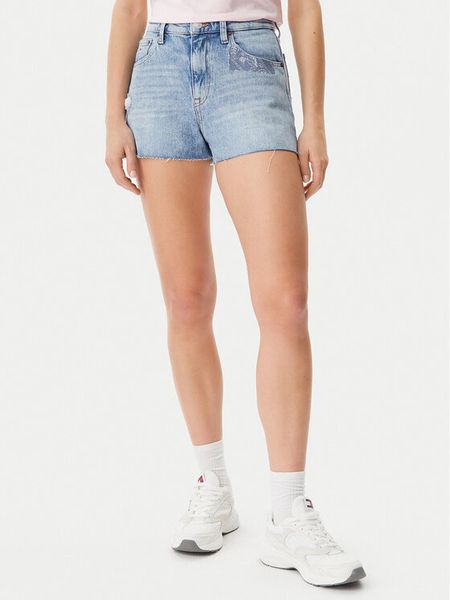 Tommy Jeans Szorty jeansowe DW0DW20087 Niebieski Slim Fit. Niebieskie szorty damskie Tommy Jeans, bez wzorów, z bawełny. Za 269.99 zł.