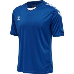 Koszulka piłkarska z krótkim rękawem męska Hummel Core XK Poly Jersey S/S. Niebieskie t-shirty sportowe męskie HUMMEL, m, z jersey, bez ramiączek, do piłki nożnej. Za 84.00 zł.