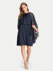 Swing Sukienka koktajlowa 5AJ09800 Granatowy Regular Fit. Niebieskie sukienki damskie Swing, bez wzorów, z syntetyku, wizytowe, bez kołnierzyka, bez ramiączek. Za 879.99 zł.