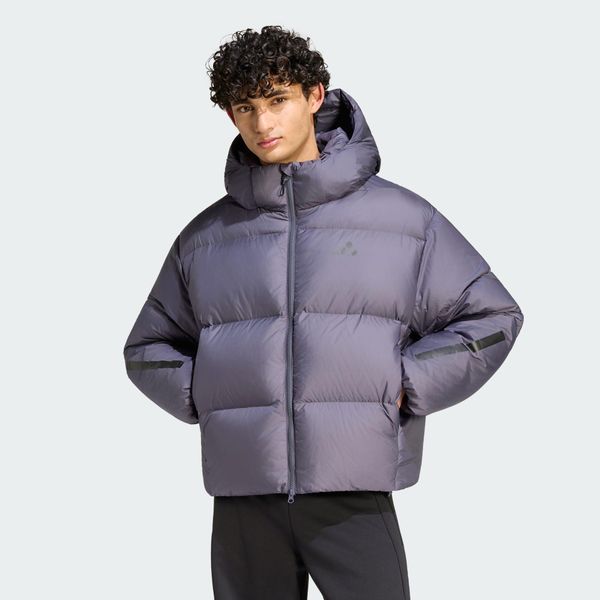 KURTKA PUCHOWA Z.N.E. Szare kurtki treningowe męskie Adidas, l, bez wzorów, z materiału, climawarm (adidas). Za 1,129.00 zł.