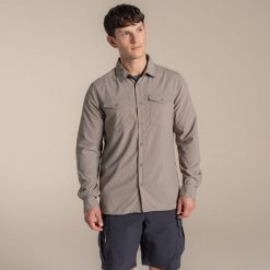 Koszula męska Nosilife Loukkos Long Sleeved. Brązowe koszule męskie CRAGHOPPERS, l, bez wzorów, z materiału, bez kołnierzyka, bez ramiączek. Za 423.85 zł.