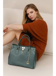 Lia Biassoni Skórzana torebka "Nure" w kolorze ciemnozielonym - 36 x 28 x 18 cm rozmiar: onesize. Zielone torebki klasyczne damskie Lia Biassoni, bez wzorów, z materiału, bez dodatków. Za 304.99 zł.