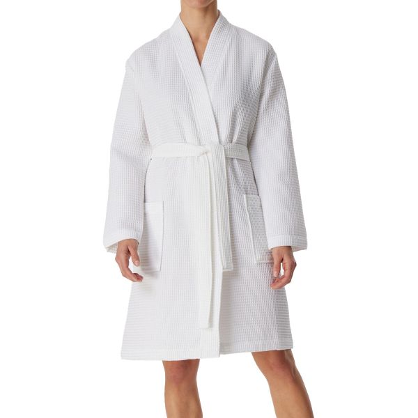 Szlafrok Waffel Piqué - Organic Cotton. Białe szlafroki damskie Schiesser, xl, bez wzorów, z bawełny. Za 295.00 zł.