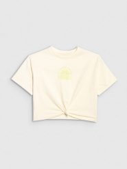 4F T-shirt oversize crop top z nadrukiem dziewczęcy - biały 152 (11-12 lat). Białe koszulki dziewczęce 4f, bez wzorów, bez ramiączek. W wyprzedaży za 29.99 zł.