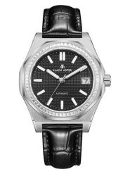 ALAIN ASTER Zegarek kwarcowy w kolorze srebrno-czarnym rozmiar: onesize. Czarne, analogowe zegarki damskie ALAIN ASTER, ze stali. Za 1,130.99 zł.