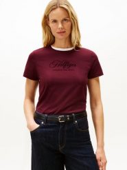 Tommy Hilfiger Koszulka Kobiety Bawełna lila, M. T-shirty damskie Tommy Hilfiger, m, bez wzorów, z bawełny, bez kołnierzyka. Za 139.95 zł.