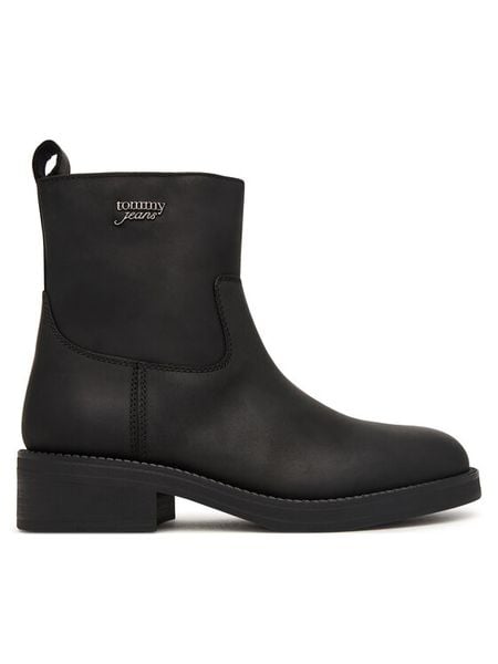 Tommy Jeans Botki Tjw Soft Sole Chelsea Boots Lth EN0EN03080 Czarny. Czarne botki damskie Tommy Jeans, z jeansu, bez obcasa, na płaskiej podeszwie, bez zapięcia. Za 649.99 zł.