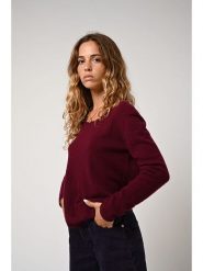 AUTHENTIC CASHMERE Kaszmirowy sweter "Lanfon" w kolorze bordowym rozmiar: M. Czerwone swetry klasyczne damskie AUTHENTIC CASHMERE, m, z kaszmiru, bez kołnierzyka. Za 348.08 zł.