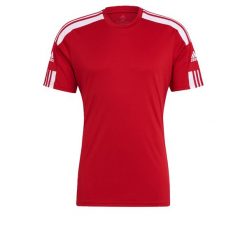 Koszulka piłkarska dla dorosłych Adidas Squadra 21 Jsy. Białe t-shirty sportowe męskie Adidas, m, z jersey, bez ramiączek, do piłki nożnej. Za 59.99 zł.