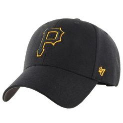 Czapka z daszkiem męska MLB Pittsburgh Pirates Cap. Czarne czapki męskie 47 Brand, na lato, bez wzorów, z materiału, sportowe. Za 184.00 zł.
