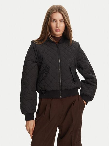 Hunter Kurtka bomber Shira HARW0046251 Czarny Cropped Fit. Czarne kurtki damskie Hunter, s, bez wzorów, z syntetyku, bez kaptura. Za 289.99 zł.