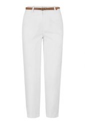 Bawełniane spodnie R-LANA. Białe spodnie materiałowe damskie Volcano, bez wzorów, z bawełny, klasyczne, z standardowym stanem. Za 149.99 zł.