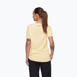 Koszulka damska Mammut Core Classic. Żółte bluzki damskie Mammut, bez wzorów, sportowe, bez kołnierzyka, bez ramiączek. Za 159.99 zł.