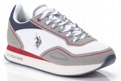 Buty sportowe dla mężczyzn U.S. Polo Assn. Białe buty sportowe na co dzień męskie U.S. Polo Assn., z materiału, bez zapięcia. Za 199.99 zł.