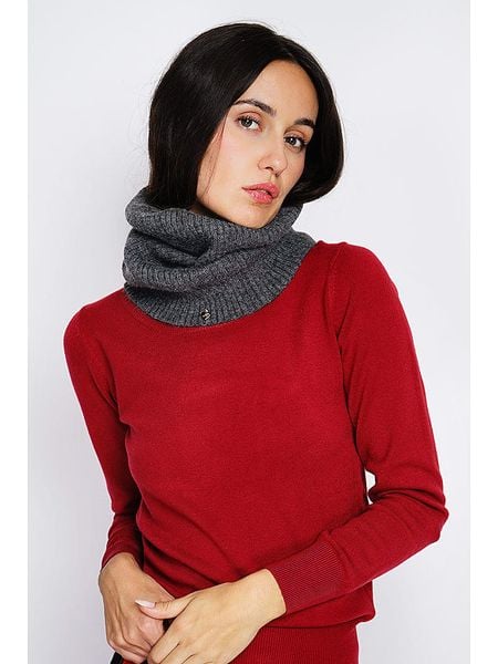 ASSUILI Szal-koło w kolorze szarym - szer. 40 cm rozmiar: onesize. Szare szaliki i kominy damskie Assuili, bez wzorów, z materiału. Za 109.00 zł.