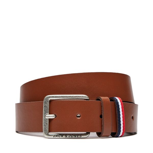 Pasek Męski Jack & Jones. Brązowe paski męskie Jack & Jones, bez wzorów. Za 99.99 zł.