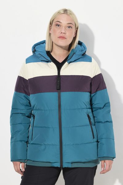 Damskie Kurtka funkcyjna wodoodporna dwukierunkowy zamek błyskawiczny kaptur. Niebieskie kurtki damskie Ulla Popken, plus size, bez wzorów, z materiału, z kapturem, narciarskie. Za 699.99 zł.