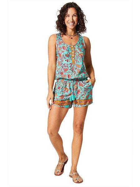 Aller Simplement Kombinezon w kolorze turkusowo-czerwonym rozmiar: 34/36. Czerwone kombinezony damskie Aller Simplement, bez wzorów, klasyczne, bez kołnierzyka, bez ramiączek. Za 85.95 zł.