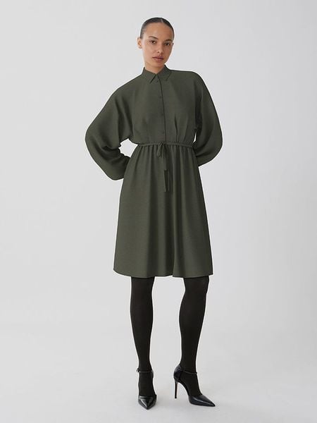 Vila Sukienka "Visurashil" w kolorze khaki rozmiar: 40. Brązowe sukienki damskie Vila, bez wzorów, z tkaniny, bez kołnierzyka, bez ramiączek, midi. Za 104.64 zł.