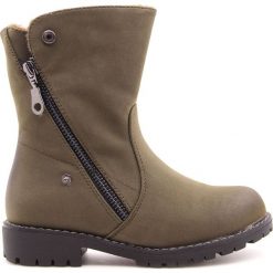 Botki dziewczęce ocieplane wywijane khaki Sergio Leone - khaki. Brązowe botki dziewczęce Sergio Leone, bez wzorów, bez ramiączek. Za 65.00 zł.