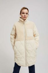 Pikowana kurtka. Kurtki damskie MOODO, xl, bez wzorów, z poliesteru, bez kaptura. W wyprzedaży za 119.99 zł.