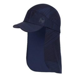 Czapka składana z osłoną Buff Pack Sahara Cap. Niebieskie czapki męskie Buff, bez wzorów, sportowe. Za 178.95 zł.