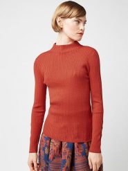 Rodier Sweter w kolorze czerwonym rozmiar: XL. Czerwone golfy damskie Rodier, xl, bez wzorów, z wełny, bez ramiączek. Za 326.99 zł.
