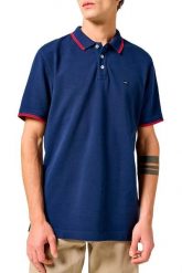 MESKA KOSZULKA POLO WRANGLER POLO SHIRT NAVY 112350403. Niebieskie koszulki polo męskie Wrangler, m, bez wzorów, bez ramiączek. Za 79.99 zł.