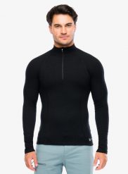 Bluza termoaktywna Sensor Merino DF Tee L/S Zip. Czarne bluzy bez kaptura męskie Sensor, l, z materiału. Za 306.89 zł.